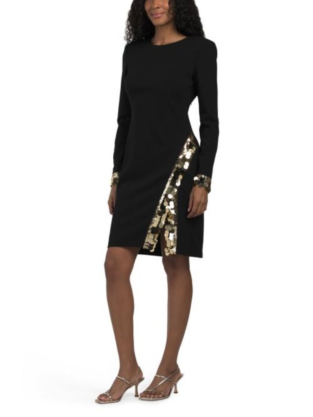 VINCE CAMUTO Stretch Crepe Paillette Sequin Mini Dress